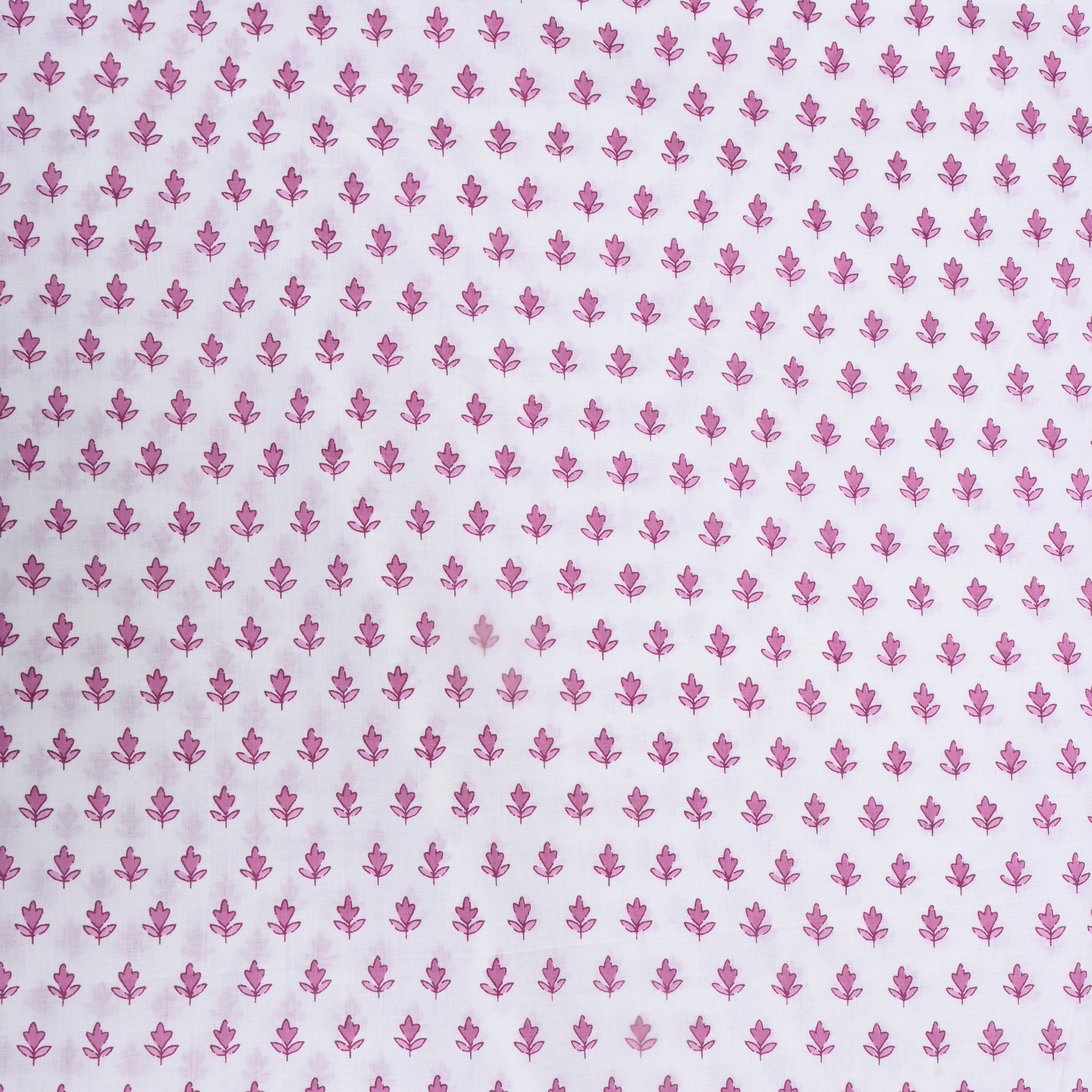 White Floral Printed Cotton Fabric