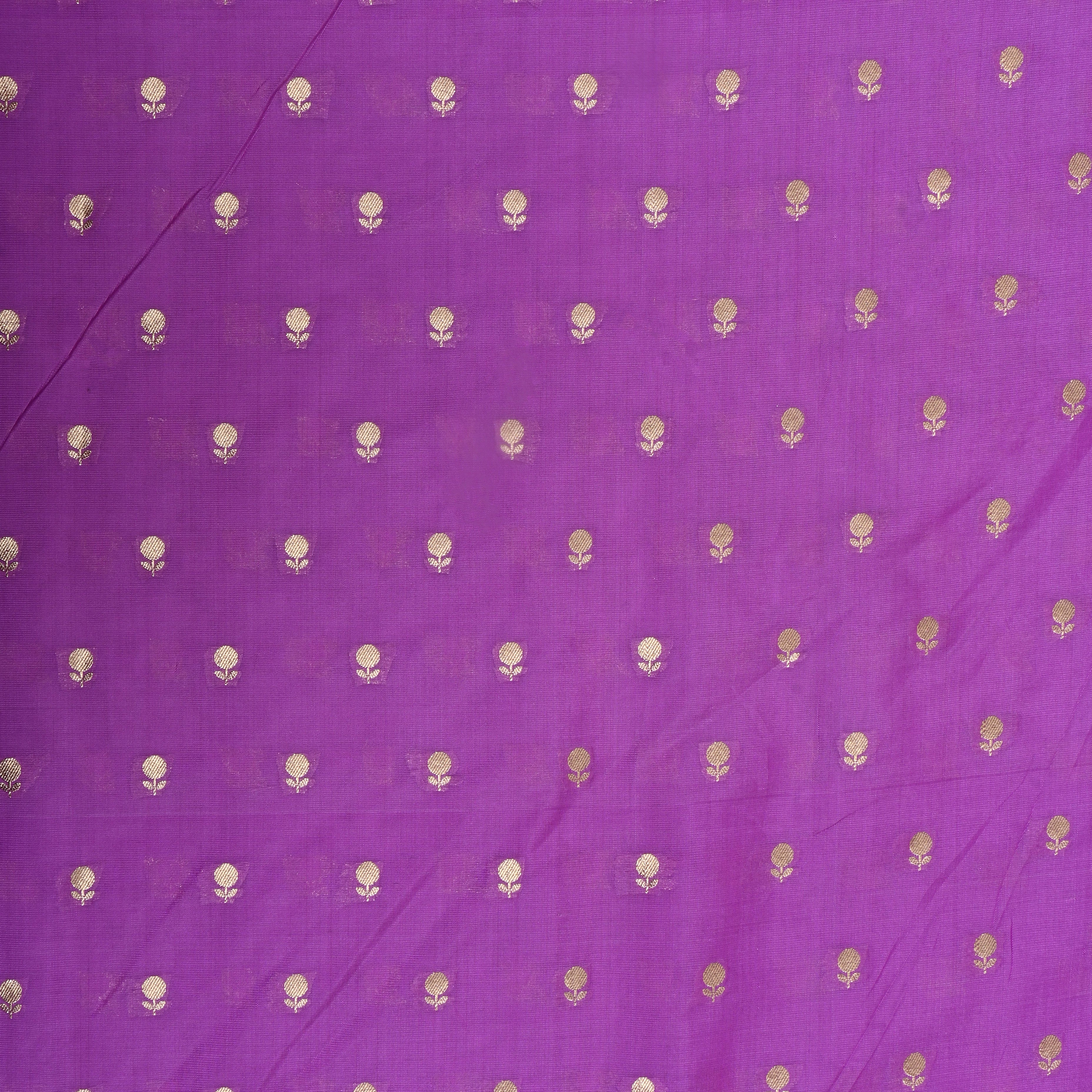 Purple Floral Woven Jamawar Silk Fabric