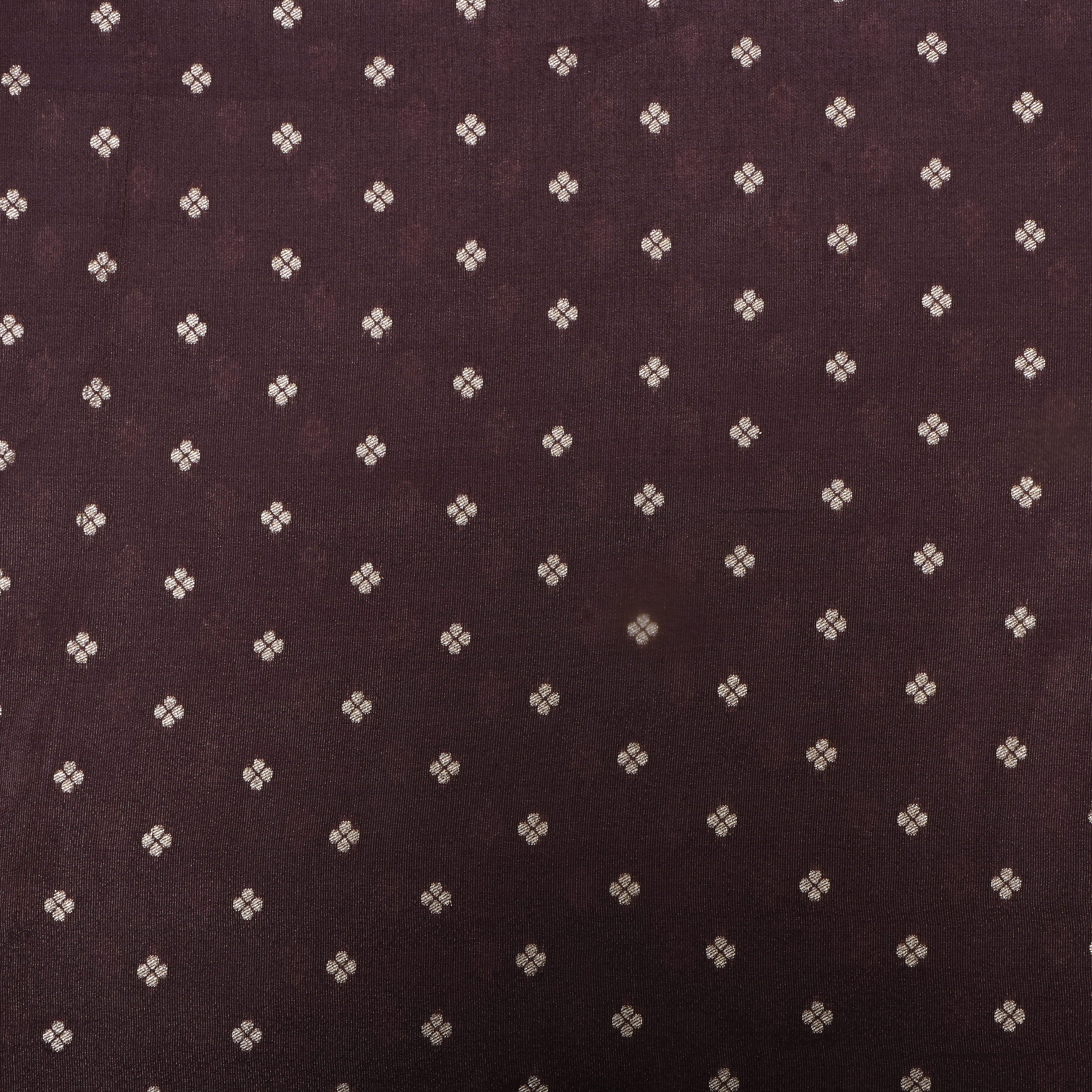 Brown Zari Motifs Tissue Fabric