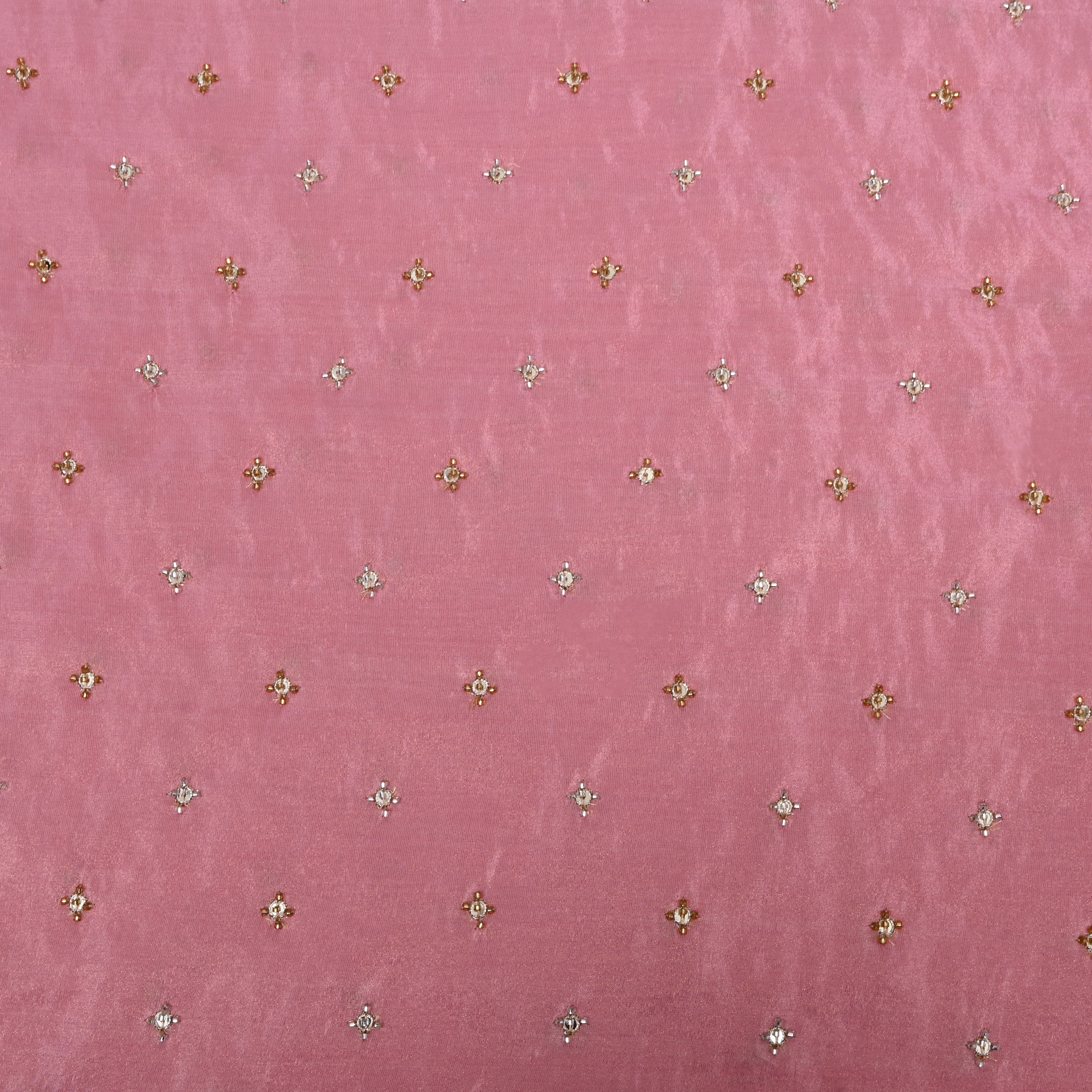 Taffy Pink Beadwork Tissue Fabric