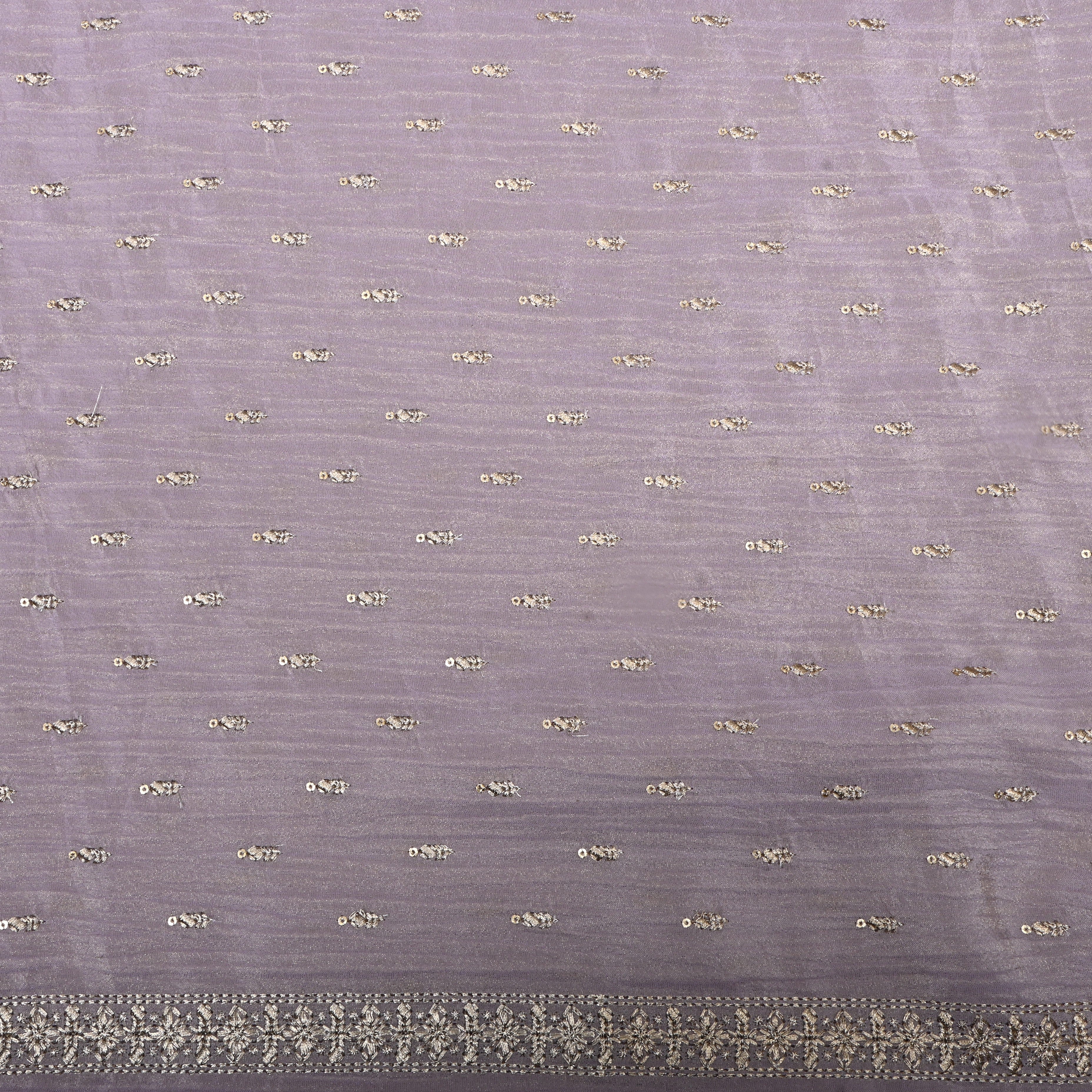 Twinkle Lavender Zari Embroidery Tissue Fabric