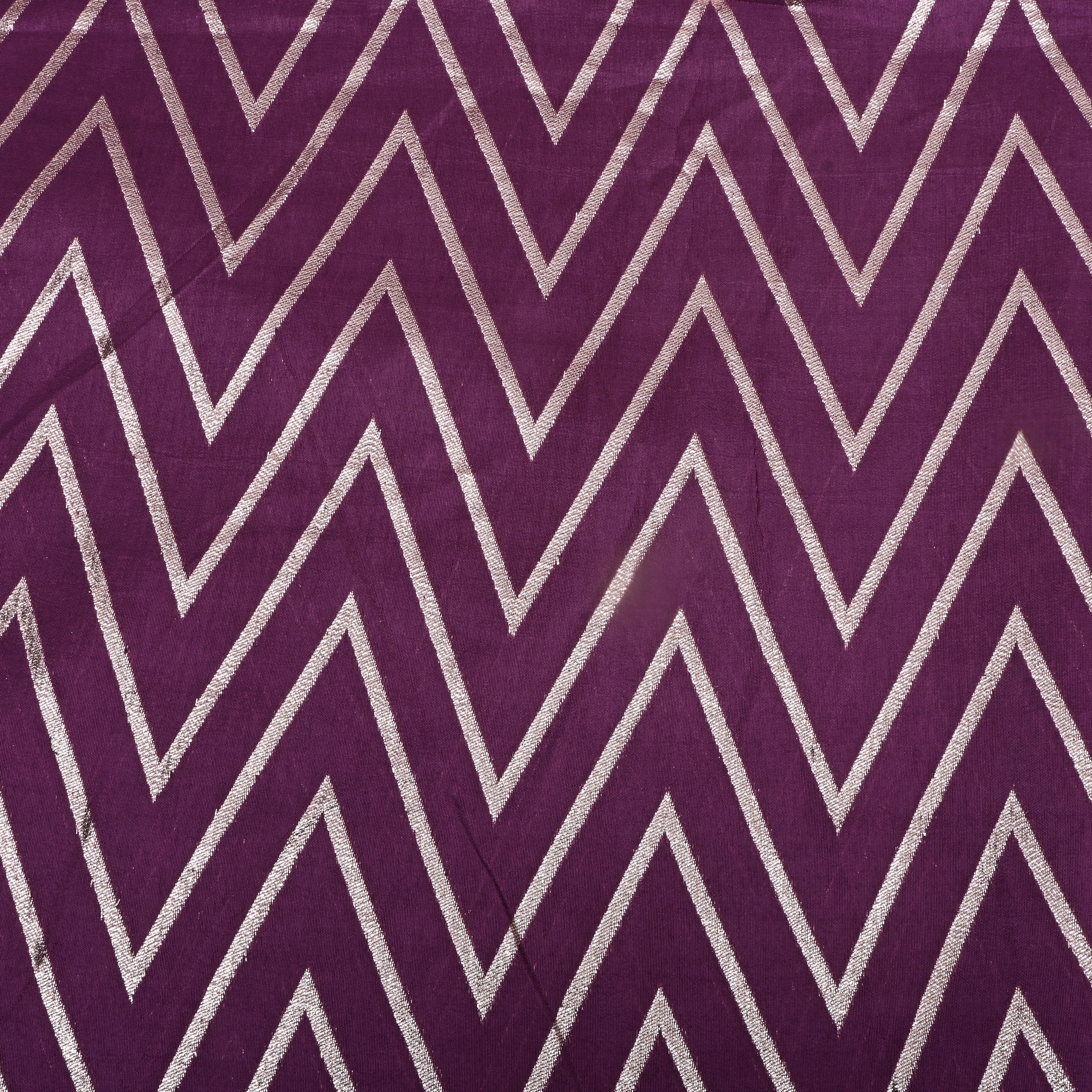 Grape Purple Zari Woven Silk Fabric