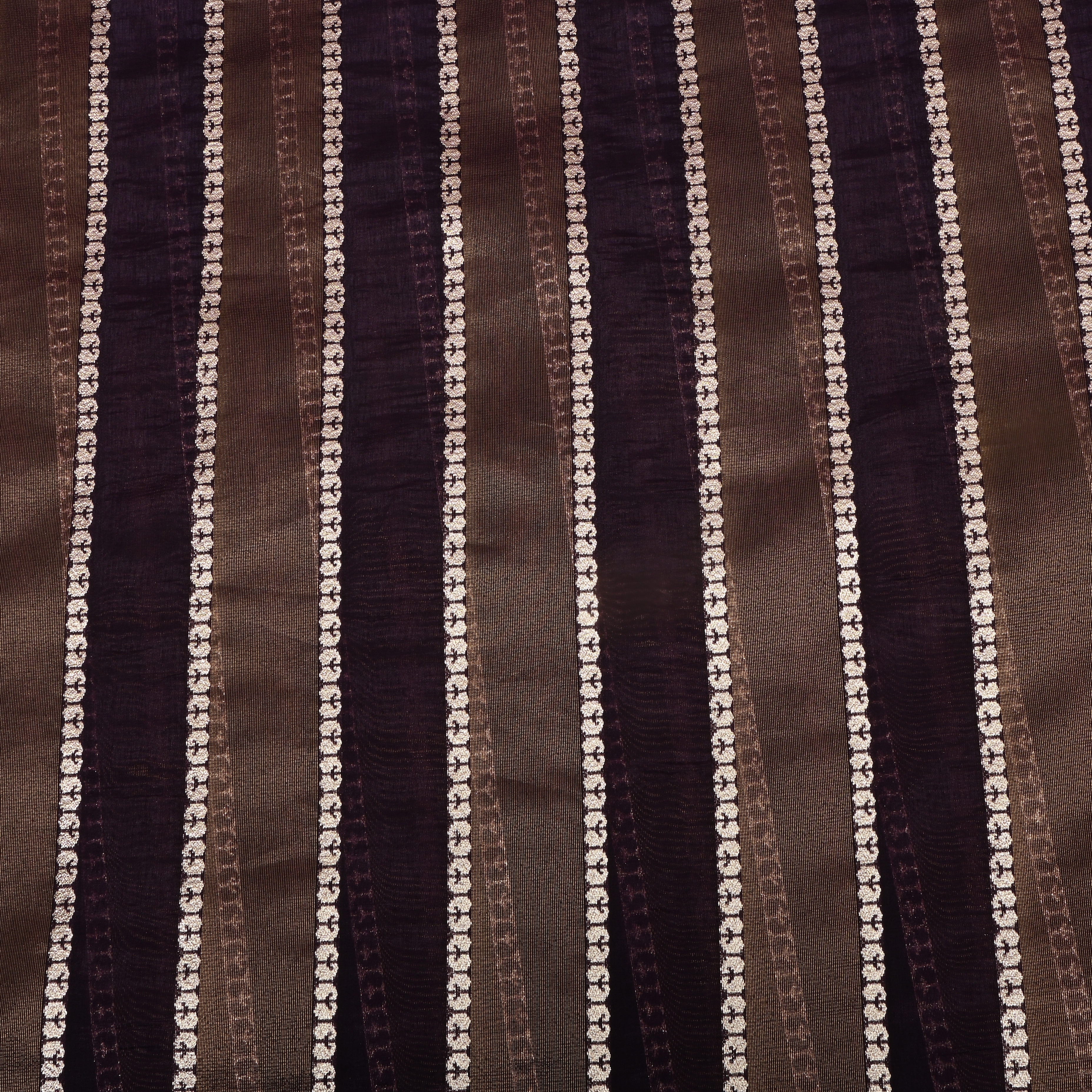 Chocolate Brown Zari Woven Silk Fabric