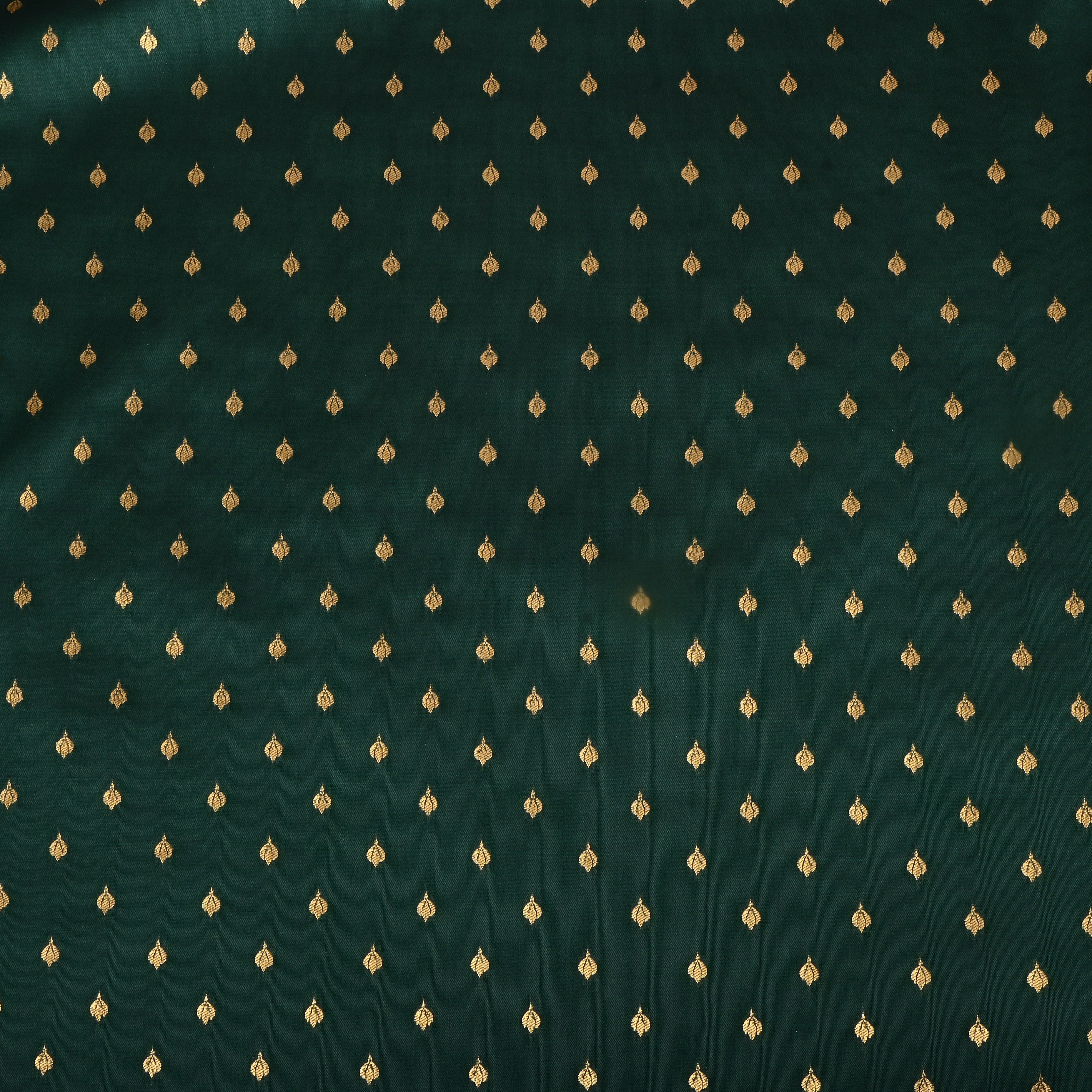 Royal Green Zari Woven Silk Fabric