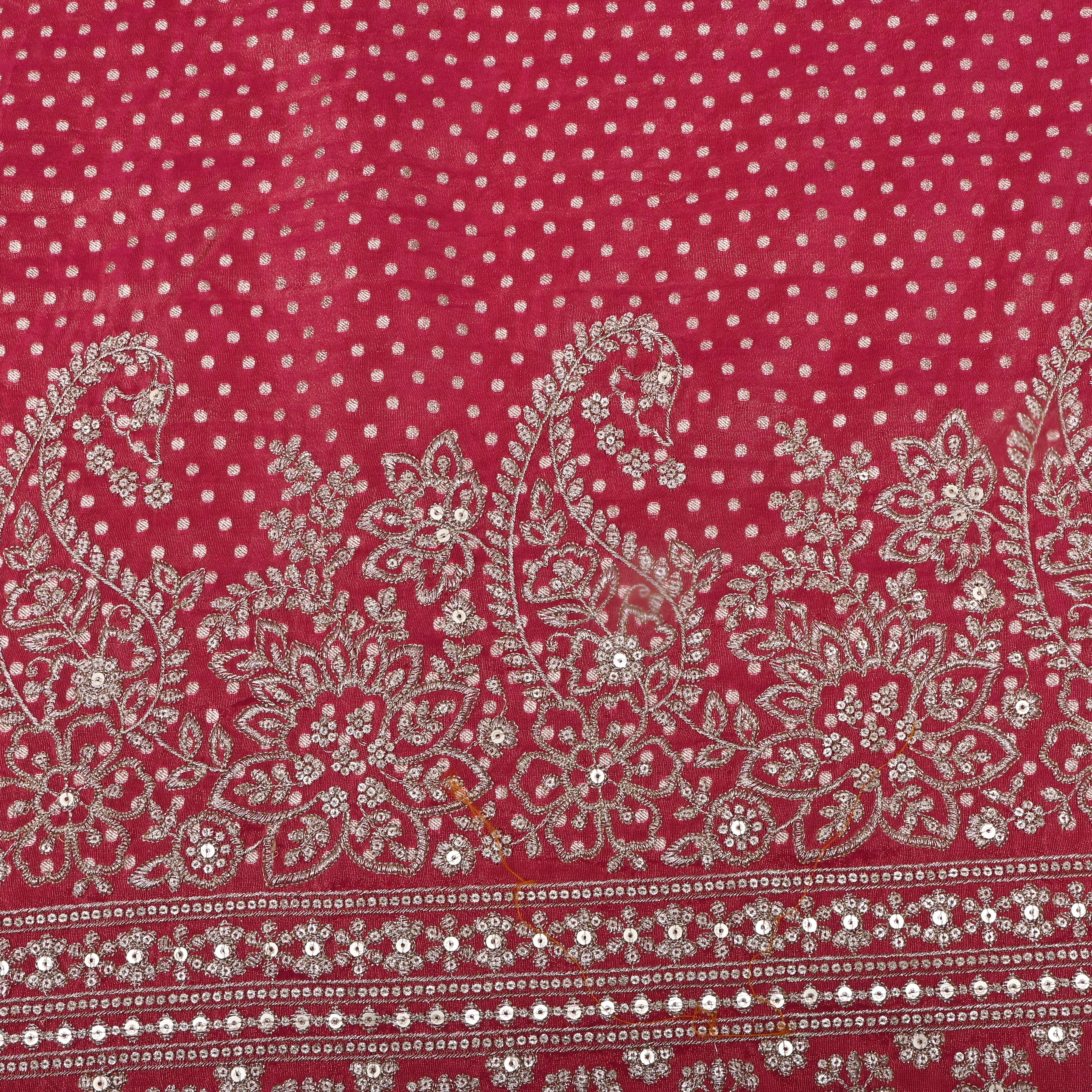 Red Zari Woven Tissue Fabric