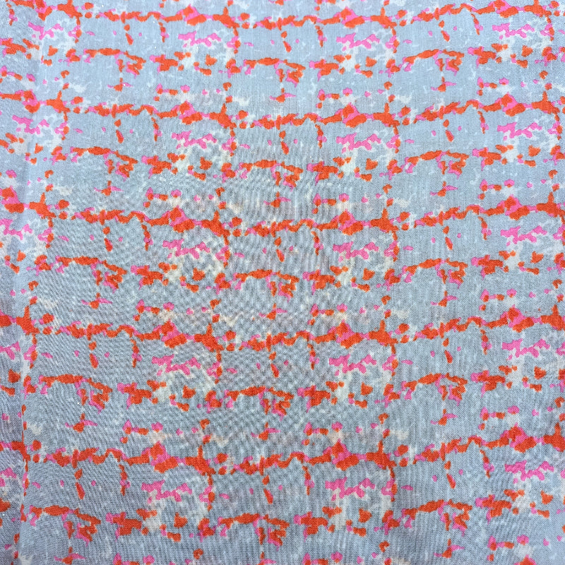 Multi-Color Abstract Printed Satin Cotton Fabric