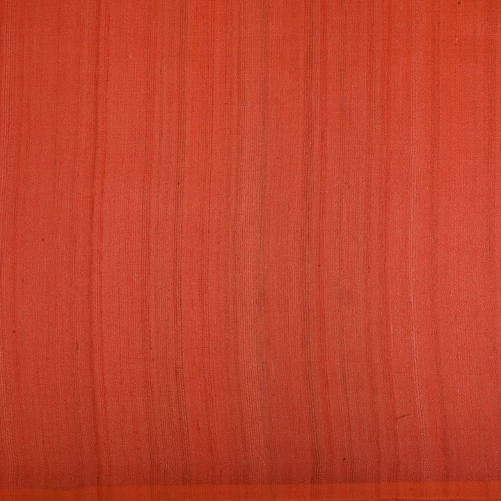 Burnt Orange Plaintussar Silk Fabric