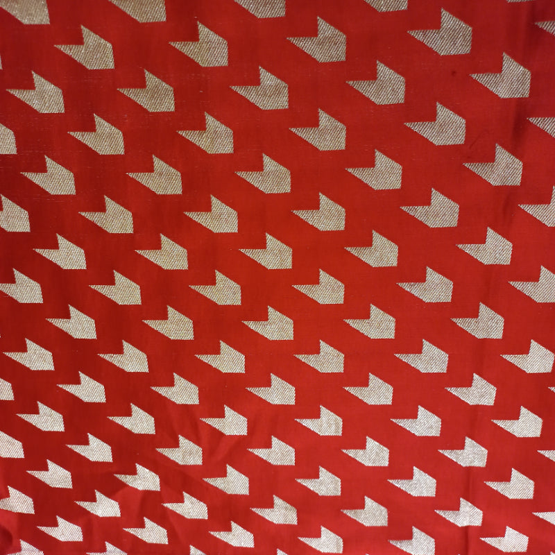 Bright Vermillion Sindoor Red Gajji Silk Fabric