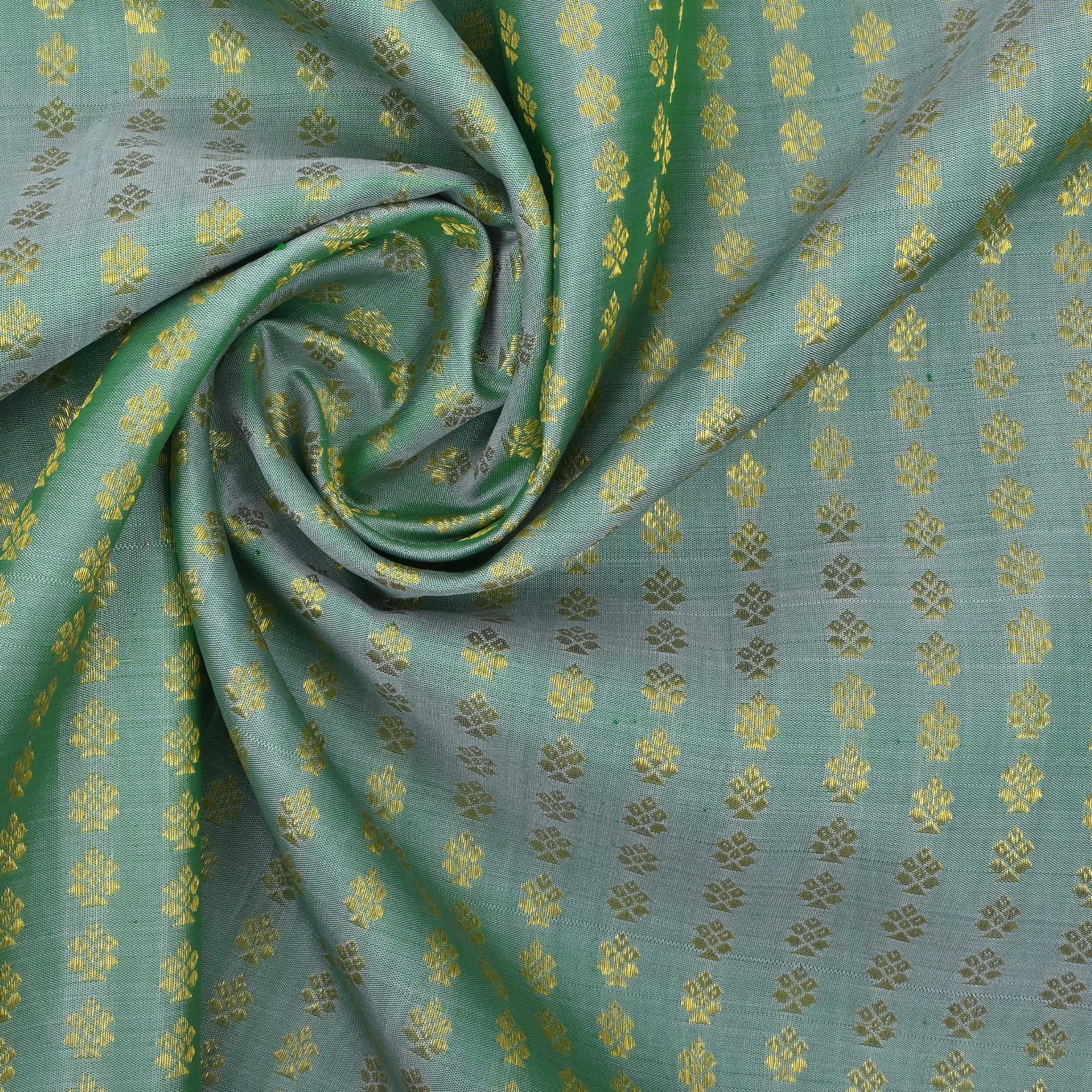 Sea Green Floral Butti Kanchi Fabric