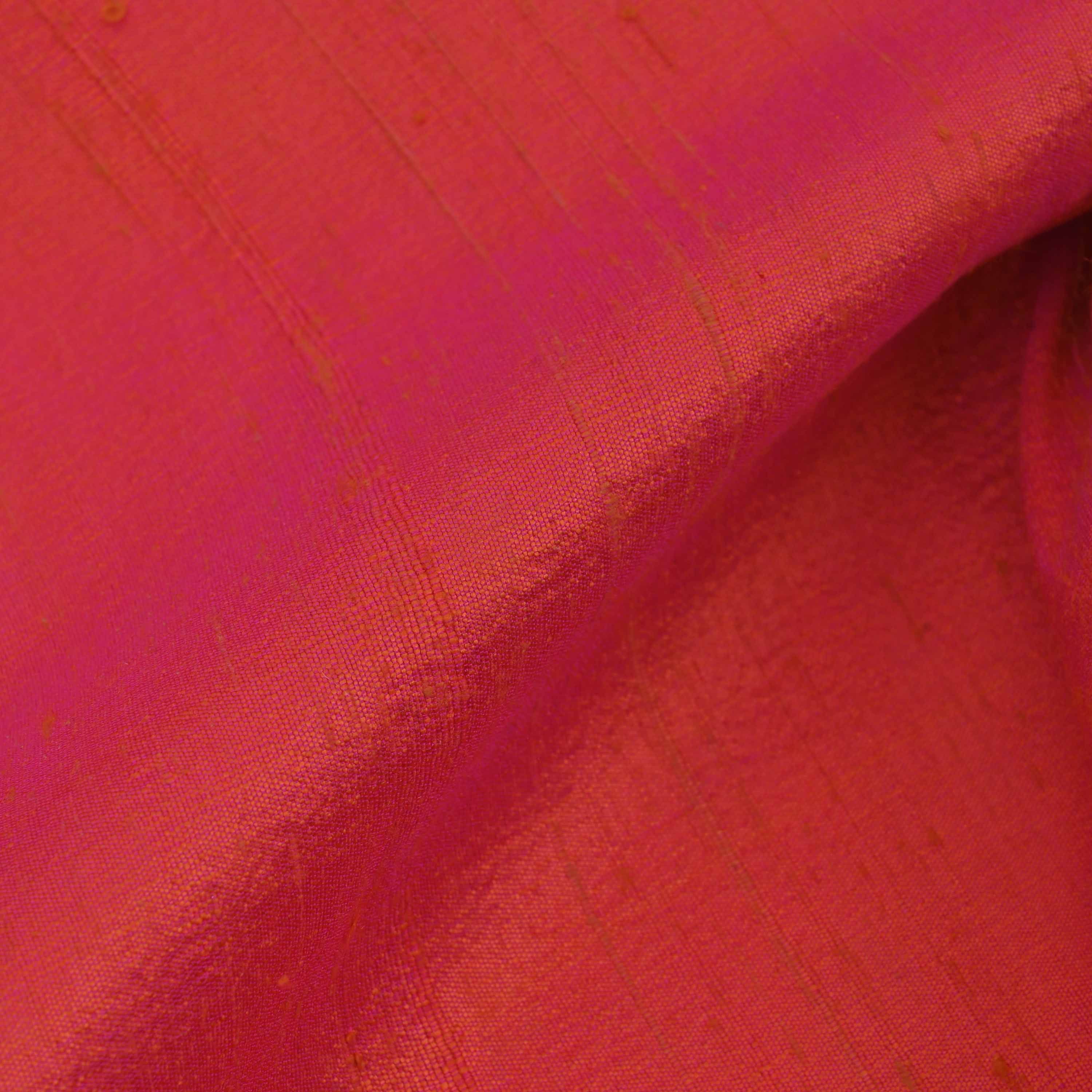 Deep Pink Plain Raw Silk Fabric