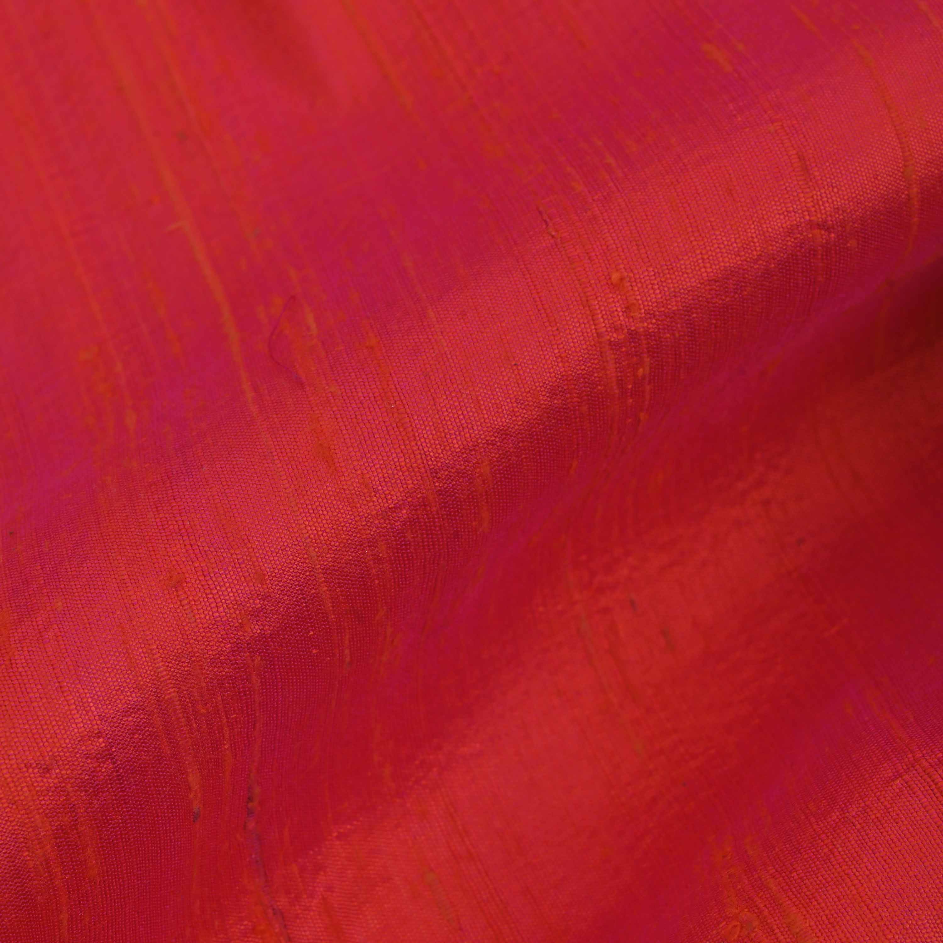 Reddish Peach Plain Raw Silk Fabric