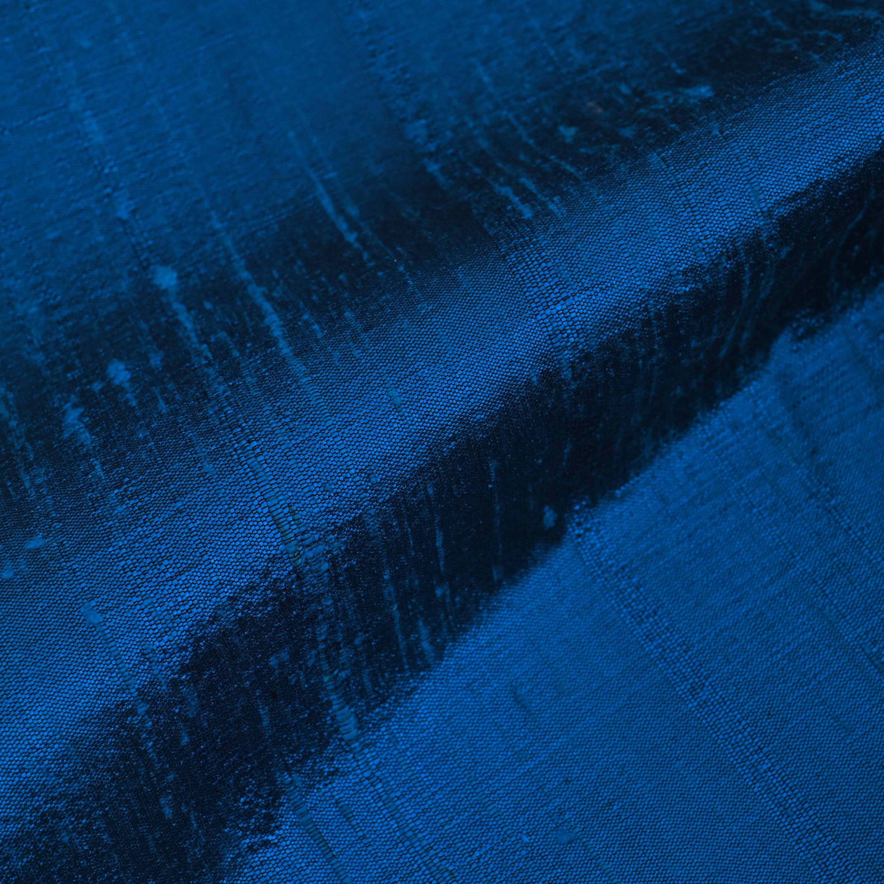 Royal Blue Plain Raw Silk Fabric