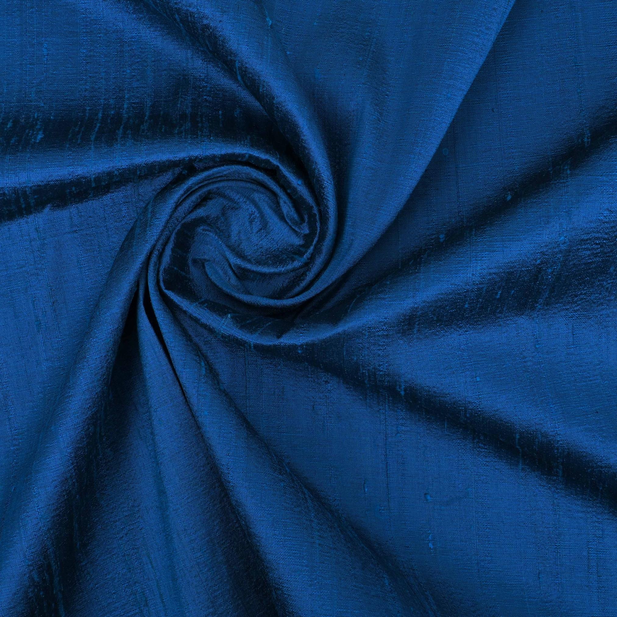 Royal Blue Plain Raw Silk Fabric