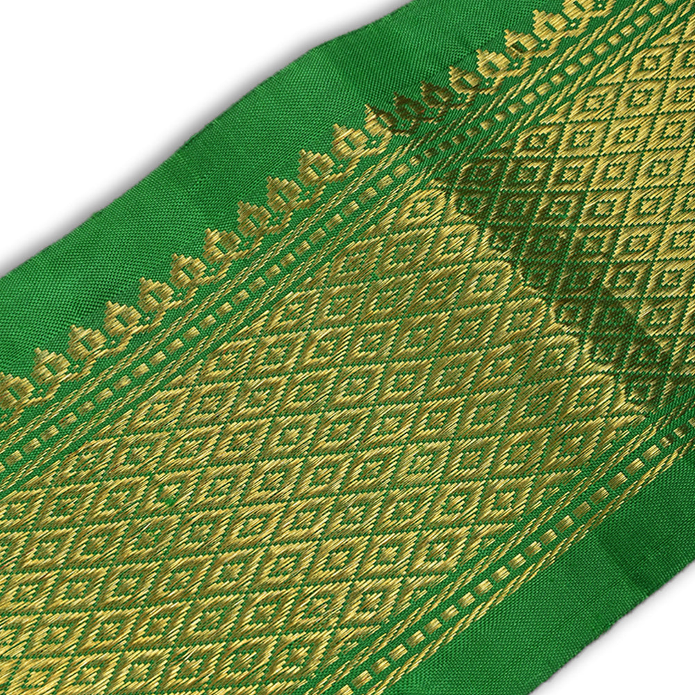 Parrot Green Kanchi Silk Border