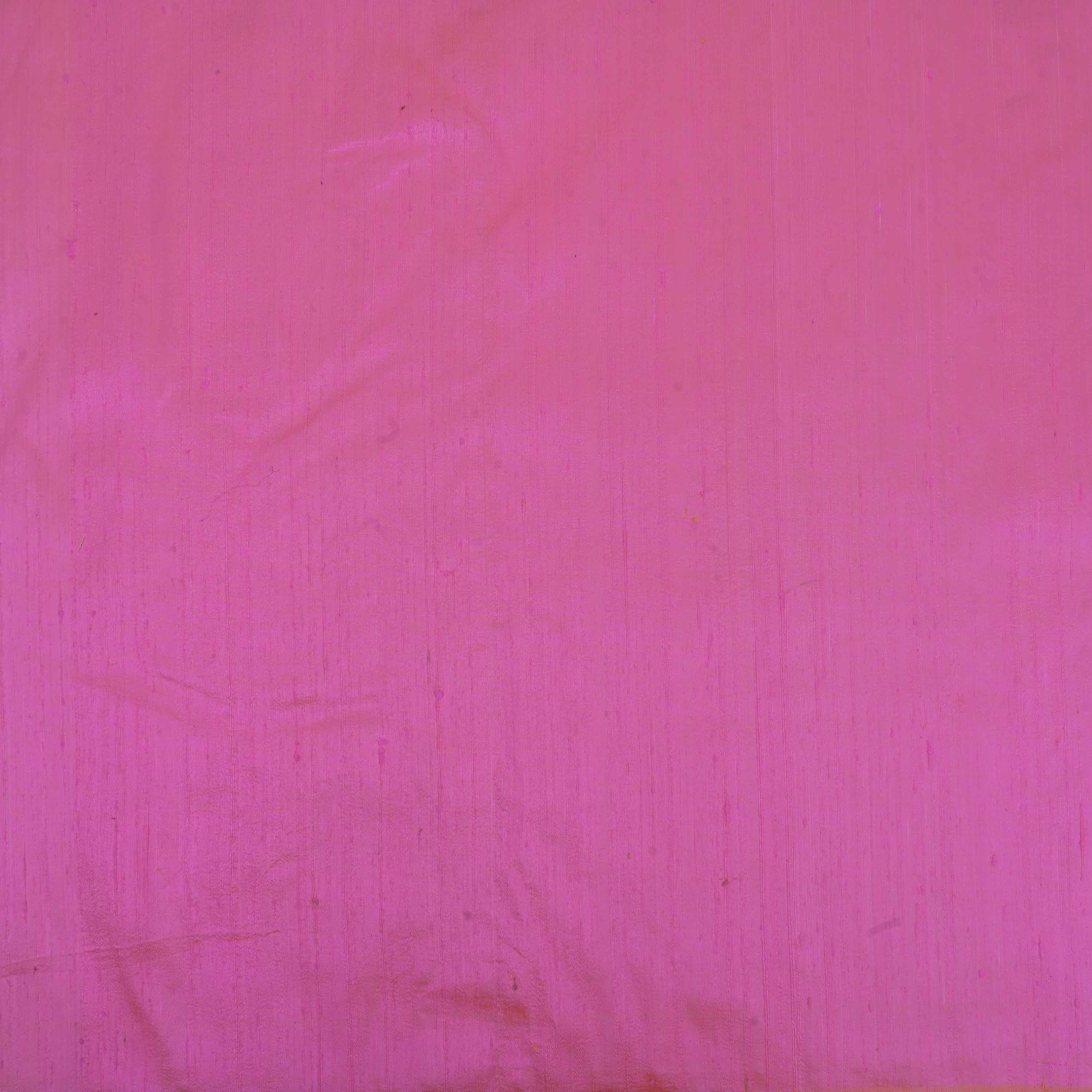 Neon Pink Plain Raw Silk Fabric