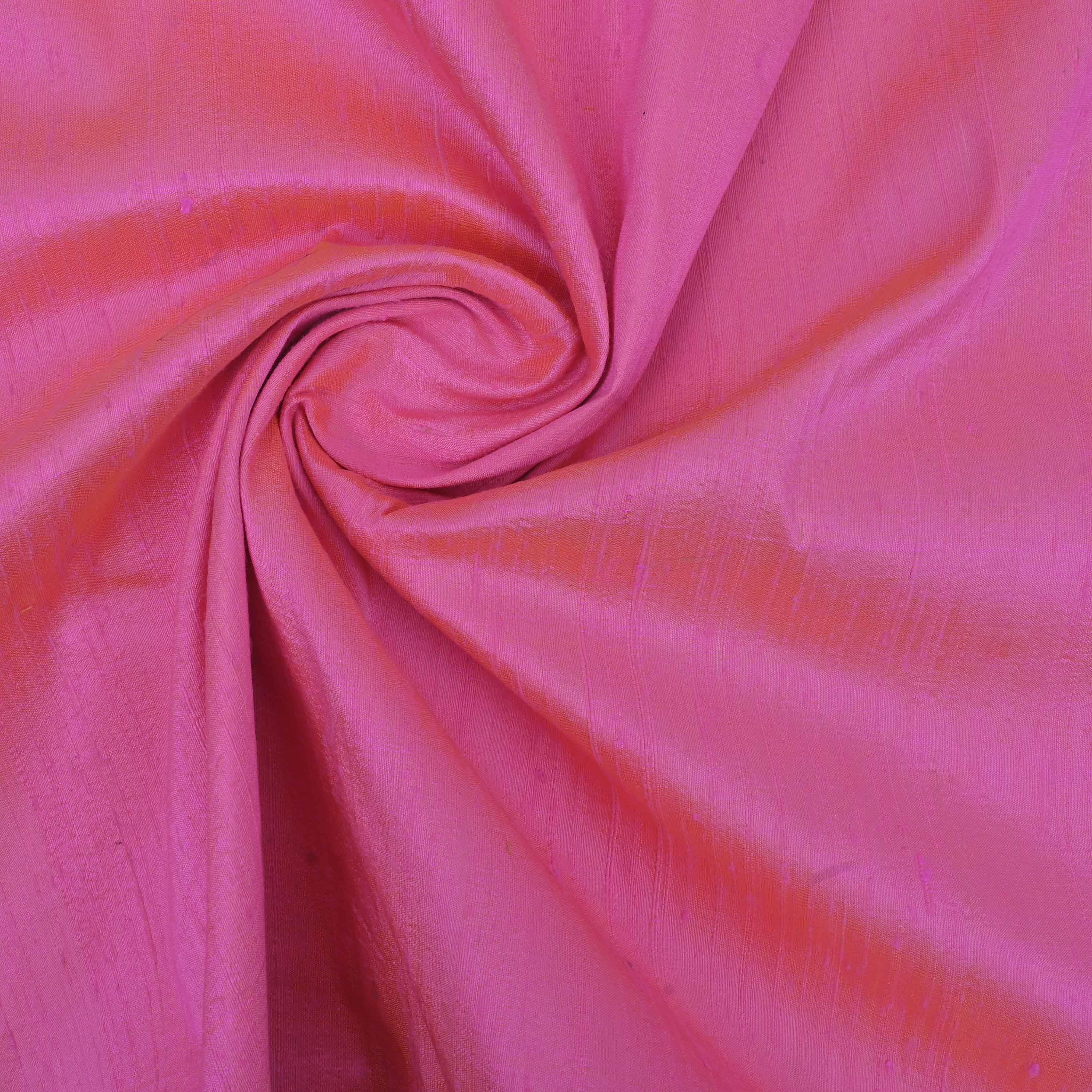 Neon Pink Plain Raw Silk Fabric