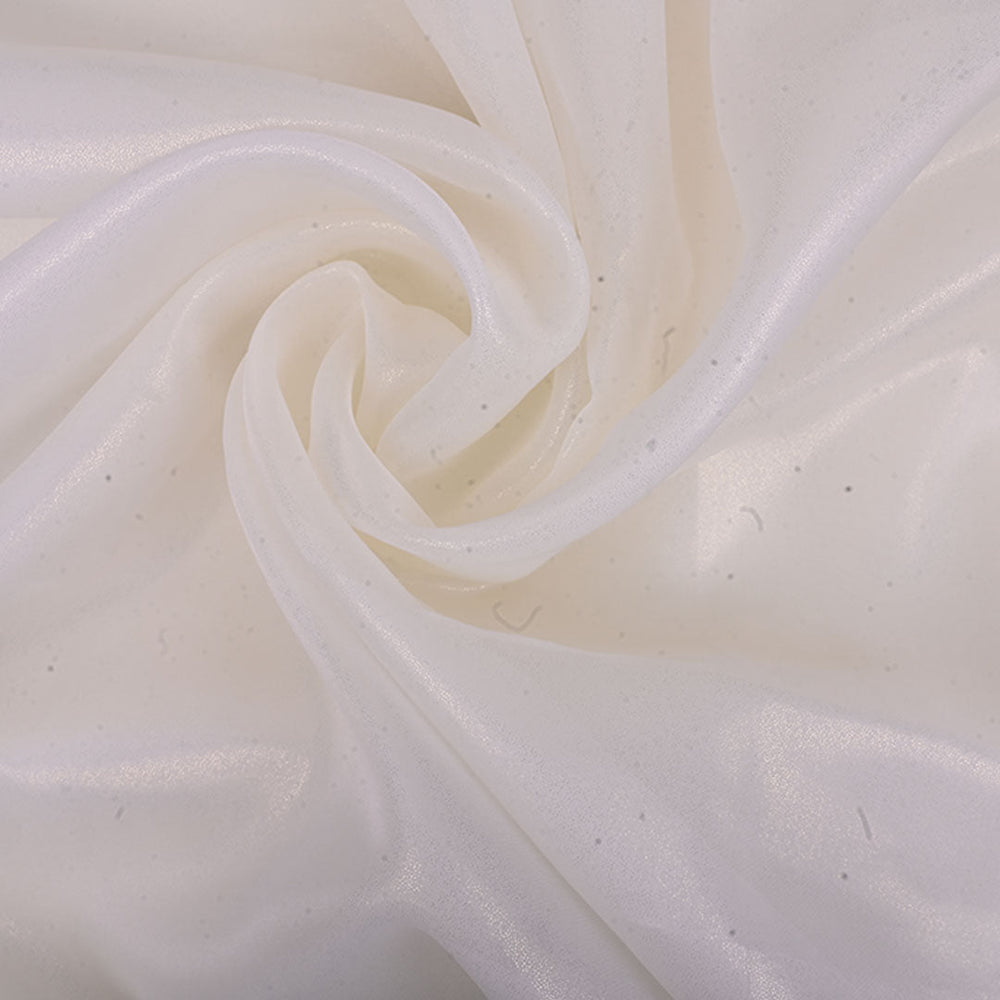 Milk White Plain Shimmer Tissue Fabric