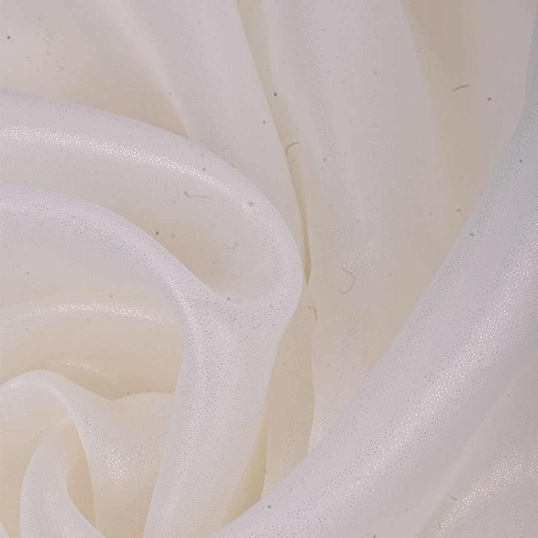 Milk White Plain Shimmer Tissue Fabric