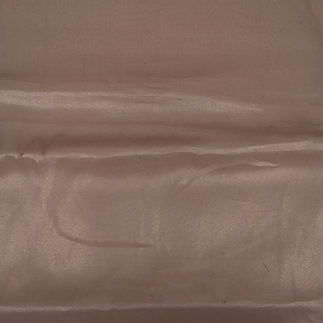 Almond Brown Plain Shimmer Tissue Fabric