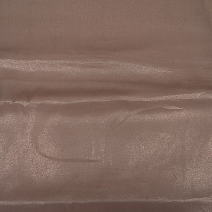 Almond Brown Plain Shimmer Tissue Fabric