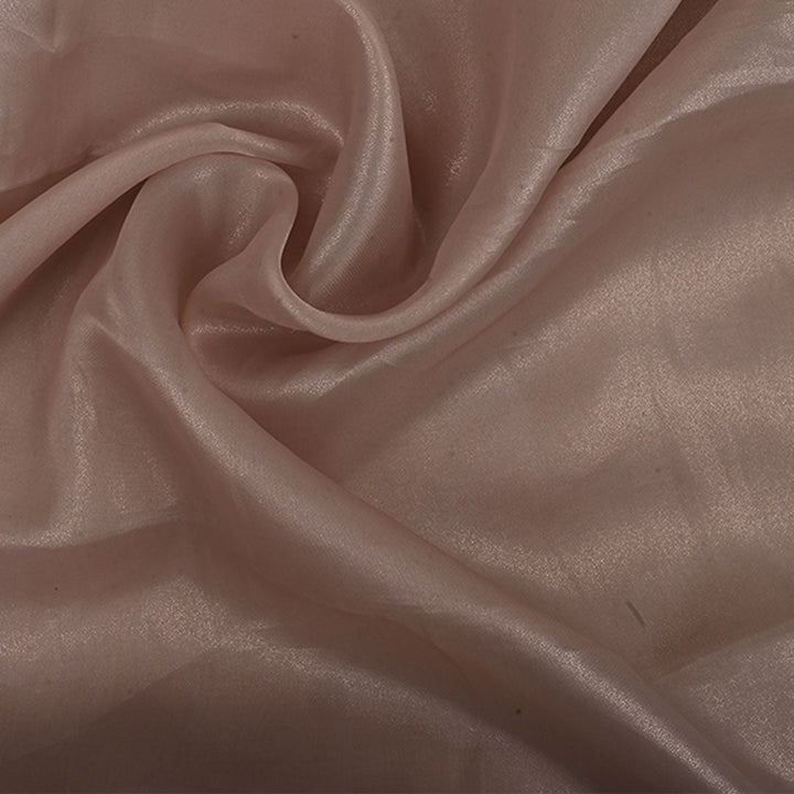 Almond Brown Plain Shimmer Tissue Fabric