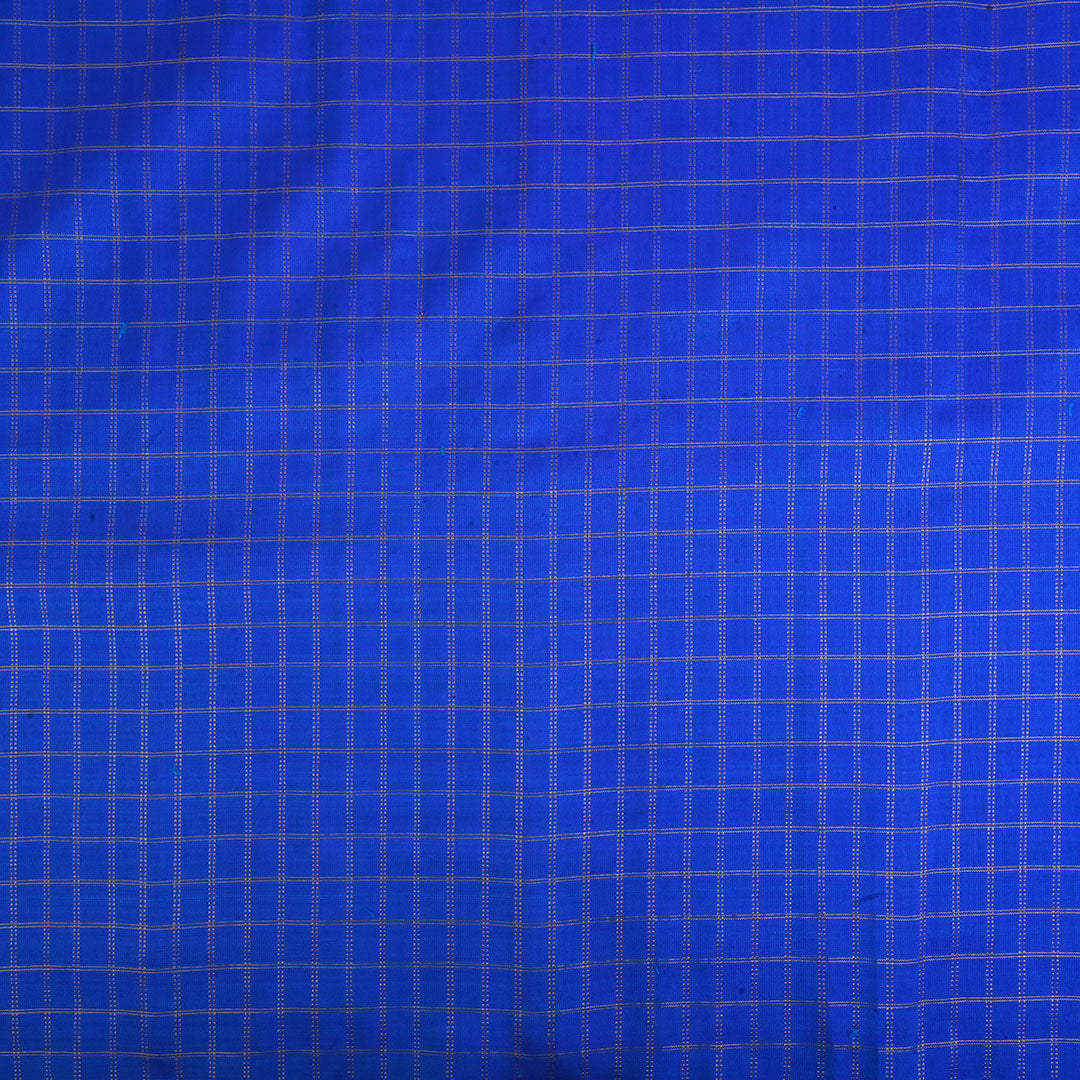 Sapphire Blue Kanjivaram Silk Handloom Fabric