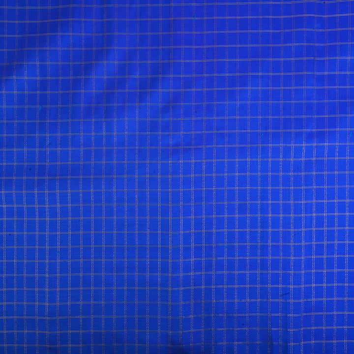 Sapphire Blue Kanjivaram Silk Handloom Fabric