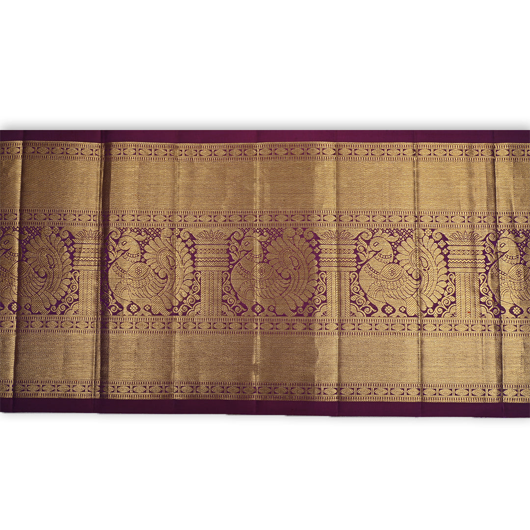 Pansy Purple Kanchi Silk Border