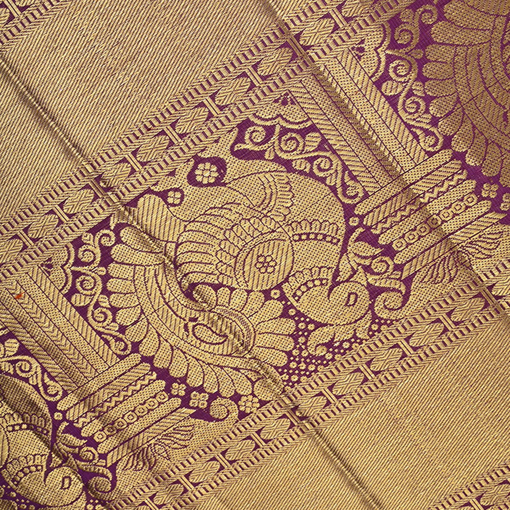 Pansy Purple Kanchi Silk Border