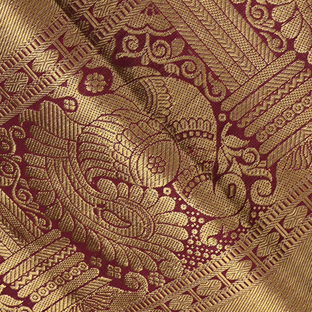 Brick Maroon Kanchi Silk Border