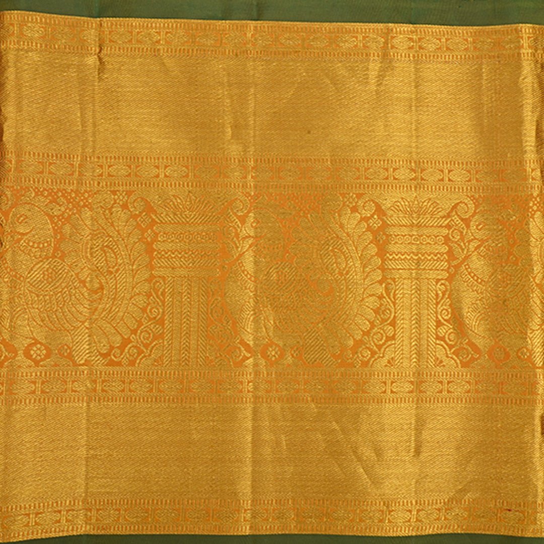 Bright Orange Kanchi Silk Border