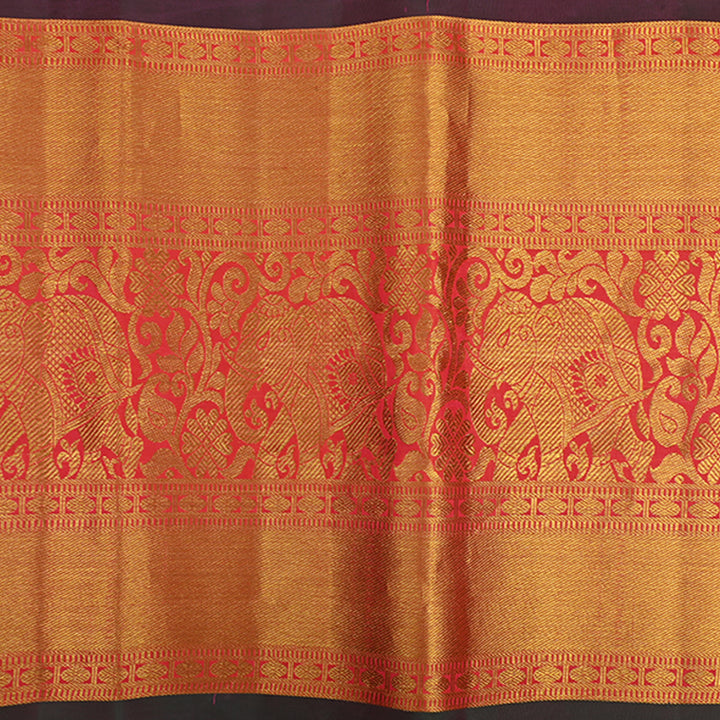 Deep Orange Kanchi Silk Border