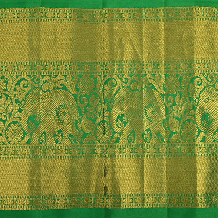 Irish Green Kanchi Silk Border