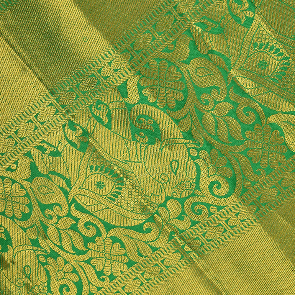 Irish Green Kanchi Silk Border