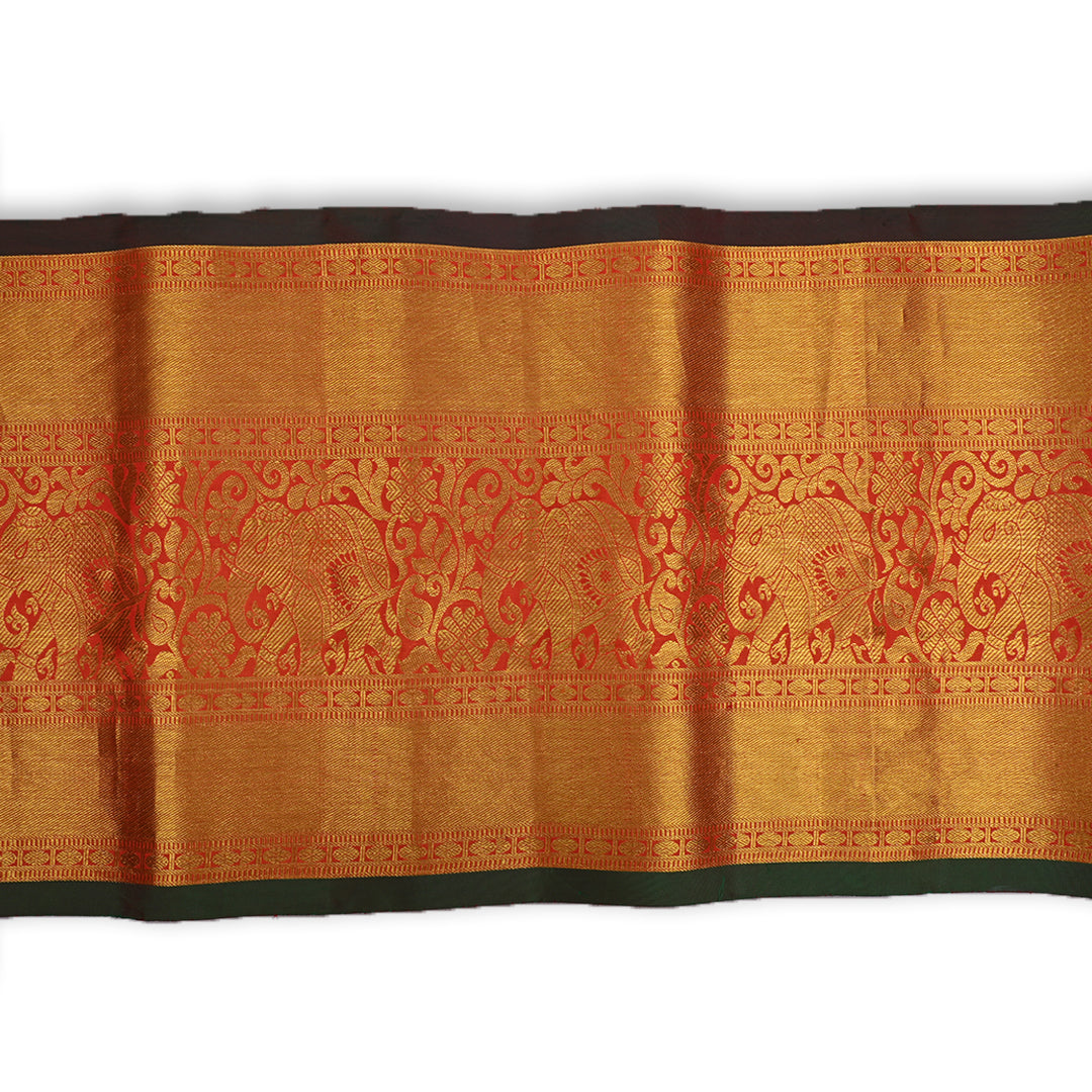 Sunset Orange Kanchi Silk Border