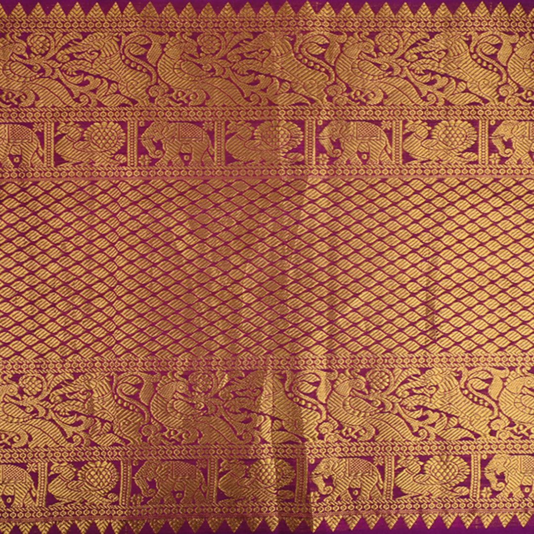 Mulberry Purple Kanchi Silk Border