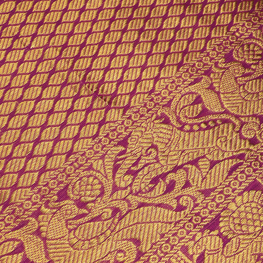 Mulberry Purple Kanchi Silk Border