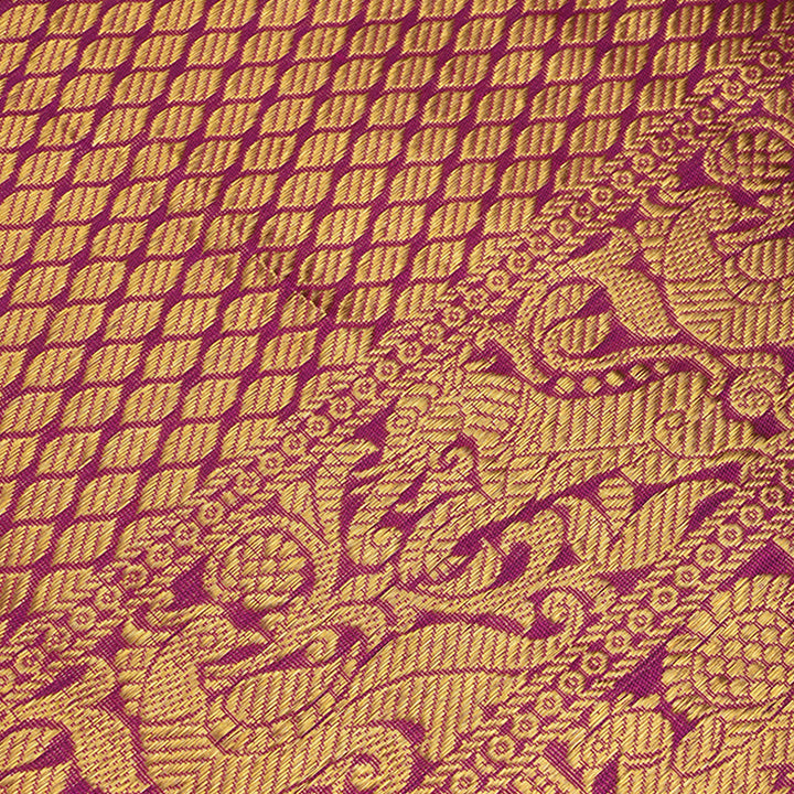 Mulberry Purple Kanchi Silk Border