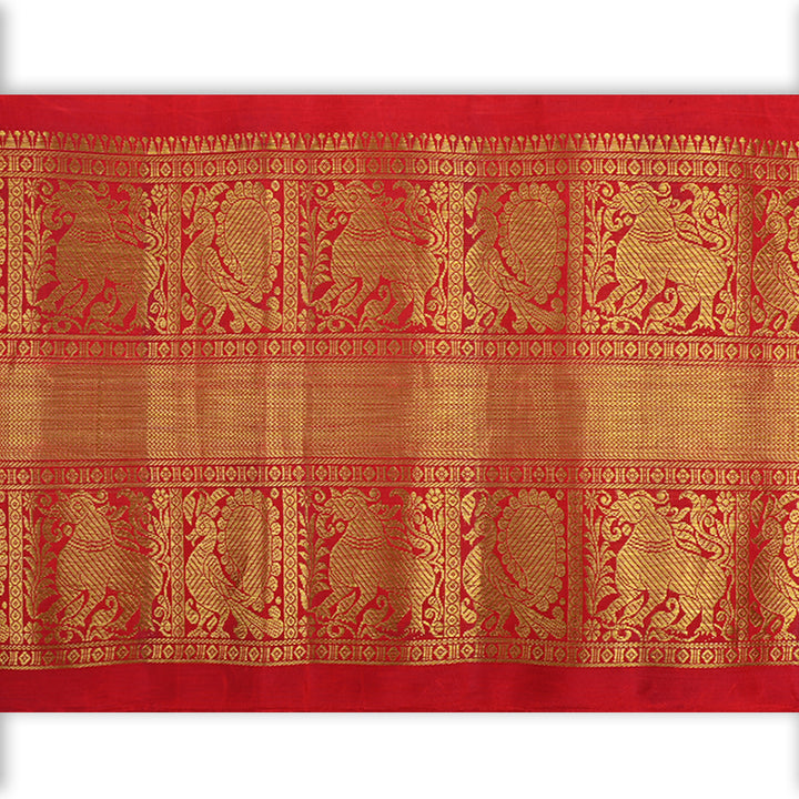 Rose Red Kanchi Silk Border