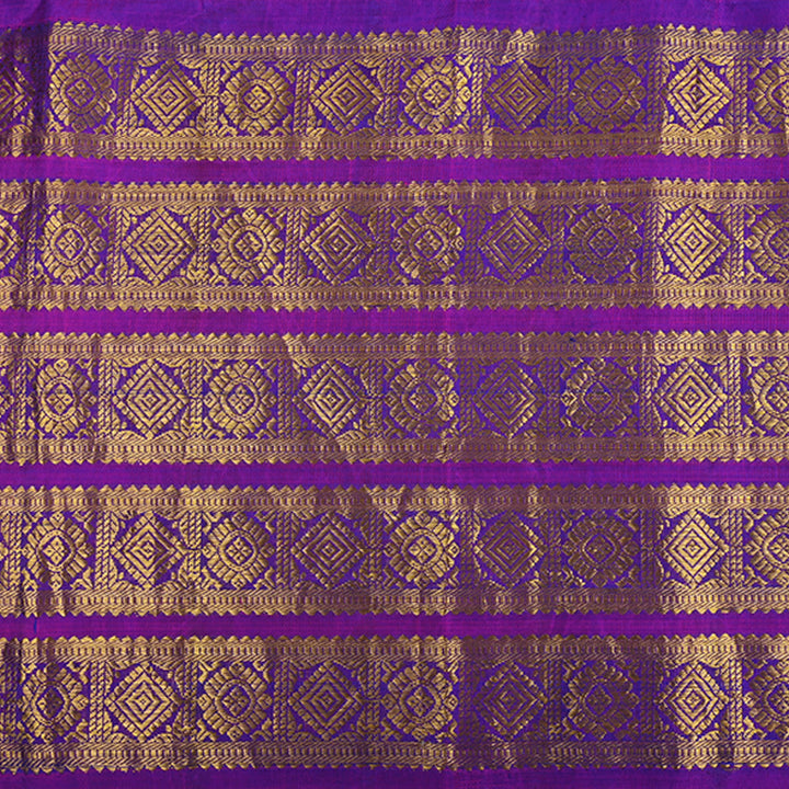 Dark Violet Kanchi Silk Border