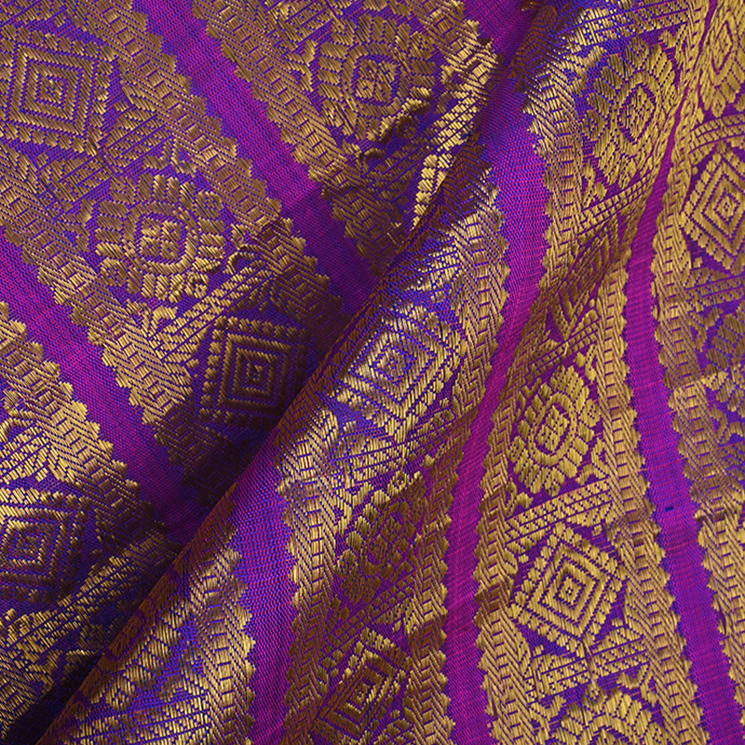 Dark Violet Kanchi Silk Border