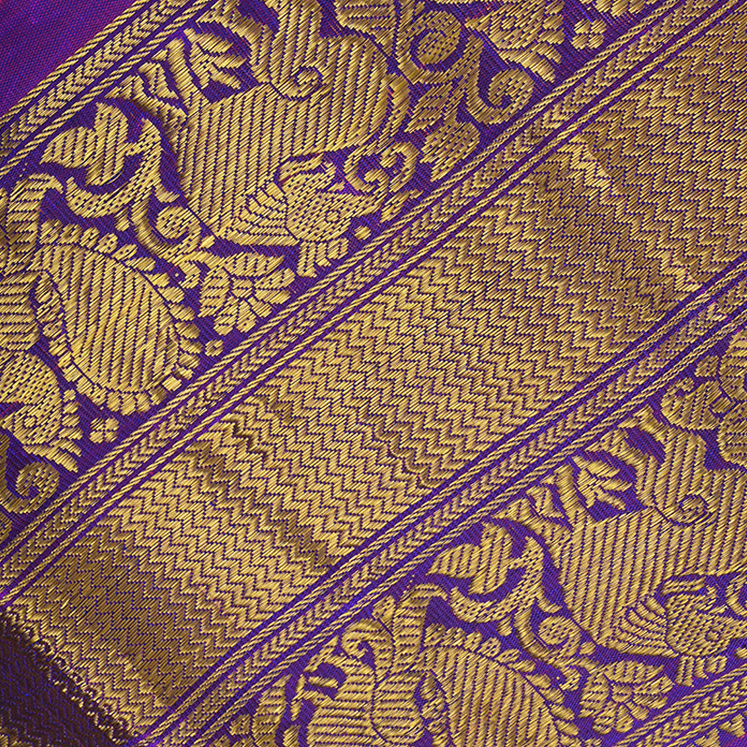 Indigo Purple Kanchi Silk Border