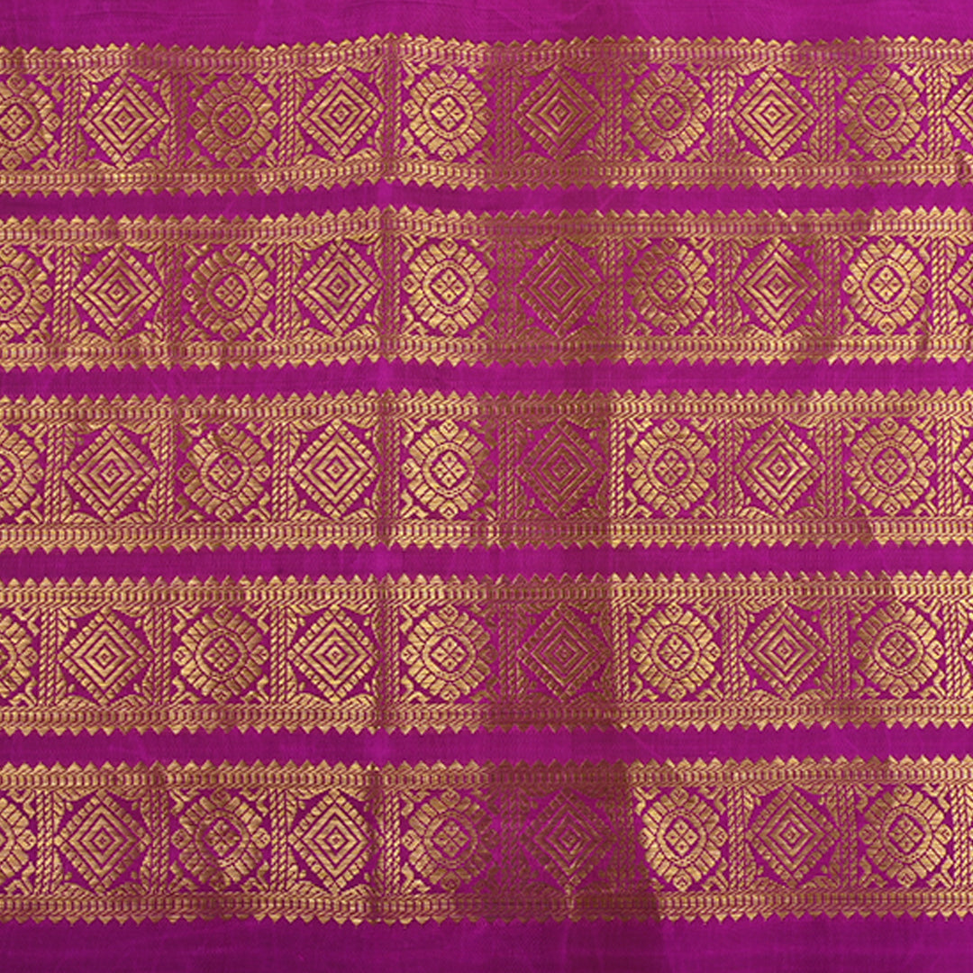 Bright Purple Kanchi Silk Border