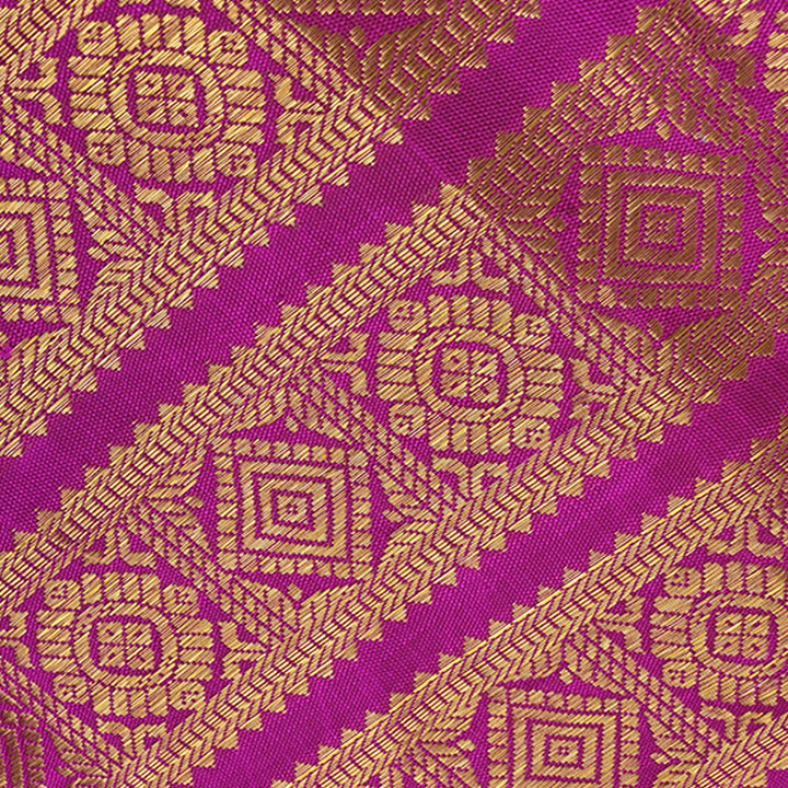 Bright Purple Kanchi Silk Border