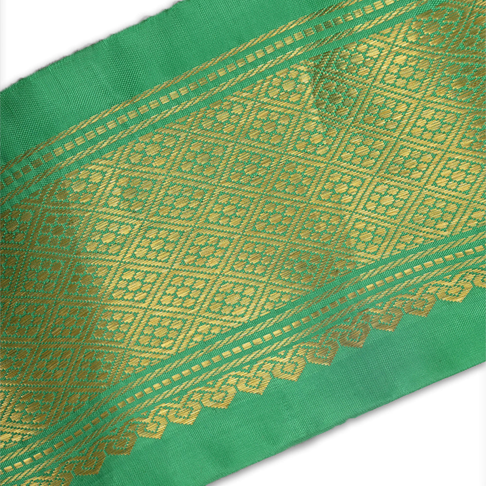 Parrot Green Kanchi Silk Border