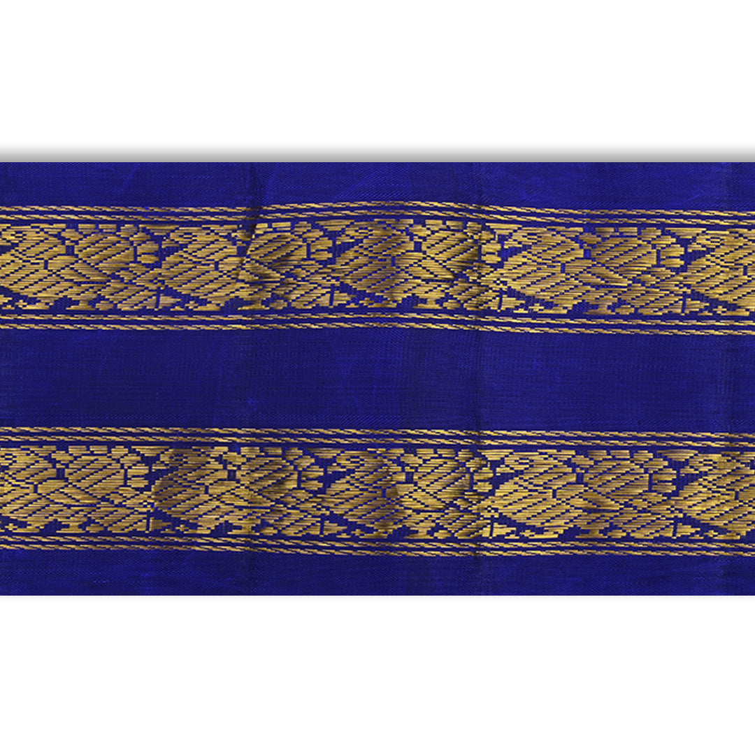 Bright Royal Blue Kanchi Silk Border