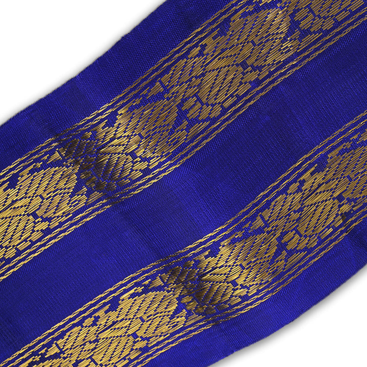 Bright Royal Blue Kanchi Silk Border