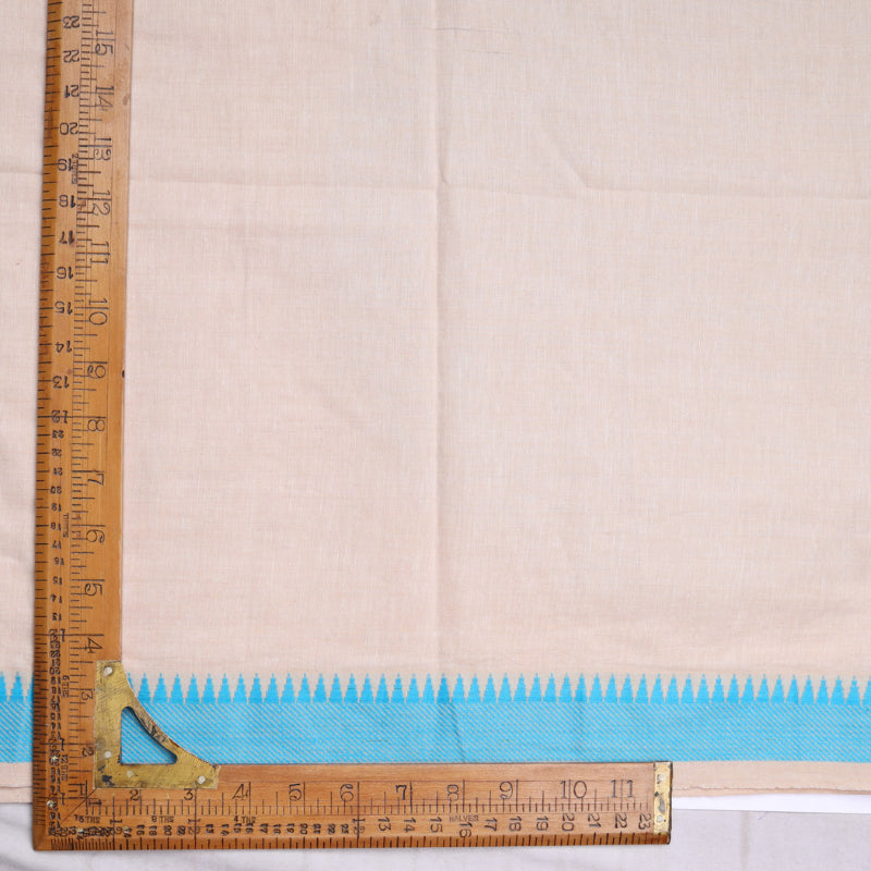 Cream Cotton Fabric With Border