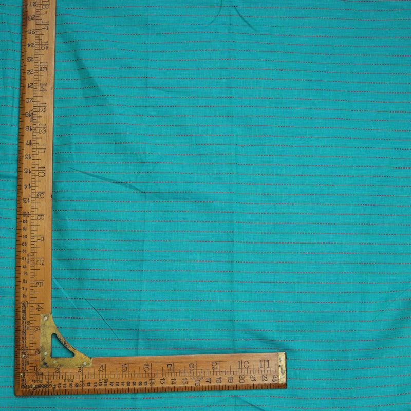 Tiffany Blue Cotton Fabric With Stripes