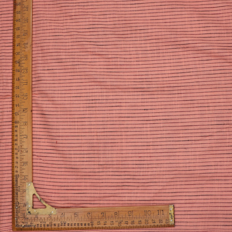 Coral Pink Cotton Fabric With Geometrical Pattern